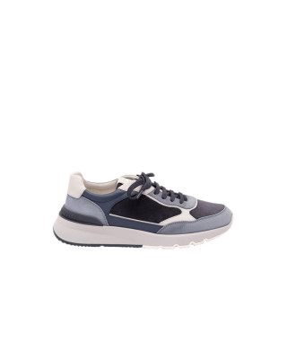 Brunello Cucinelli Sneakers din Piele și Nubuck Bleumarin